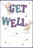 Radiating cheerfulness and genuine warmth, this illustrated get well card features two joyful companions-a teddy bear and an exuberant puppy-each appearing to leap directly from the page, balancing and playing with the colourful, oversized letters that spell out 'Get Well.' Indigo and teal hues create a lively contrast against the card's buttery cream backdrop, evoking the crisp freshness of early mornings along Emerson Park's leafy avenues. Soft, tactile fur and gently rounded lines make the bear and pup seem almost huggable, as scattered stars in washes of blue and purple shimmer overhead, infusing the composition with a sense of hope and playful possibility. This card doesn't just extend a message but conveys the emotional embrace of a comforting bouquet, the kind you might order from a trusted local shop for same-day delivery to a neighbour in need. Thoughtfully detailed and full of light, it serves as a heartfelt reminder that care, encouragement, and a touch of local magic can bring brightness to even the toughest days in Emerson Park.
